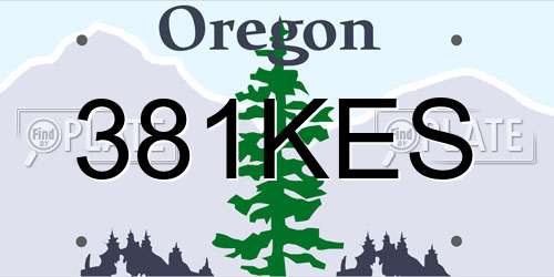 381KES Oregon License Plate
