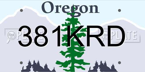 381KRD Oregon License Plate