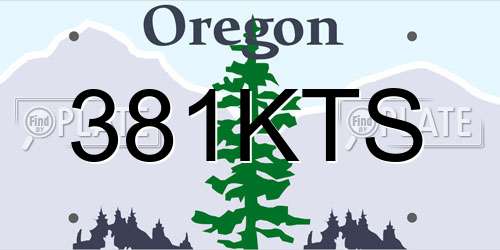 381KTS Oregon License Plate