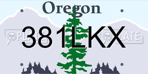 381LKX Oregon License Plate