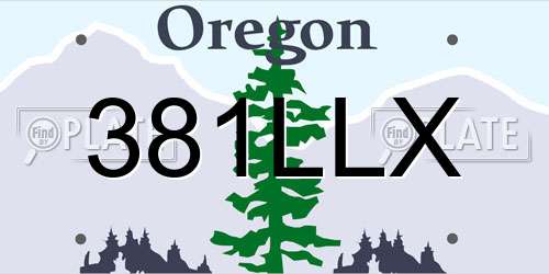 381LLX Oregon License Plate