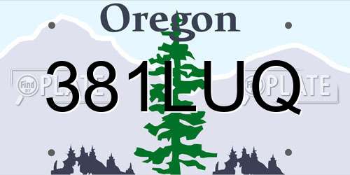 381LUQ Oregon License Plate