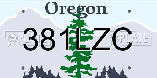 381LZC Oregon License Plate