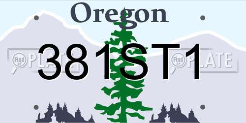381ST1 Oregon License Plate