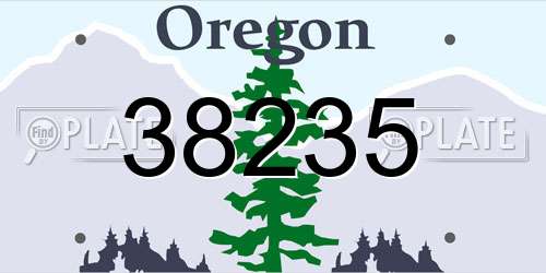38235 Oregon License Plate