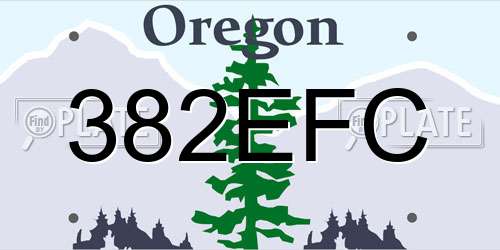 382EFC Oregon License Plate