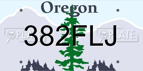 382FLJ Oregon License Plate