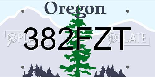 382FZT Oregon License Plate