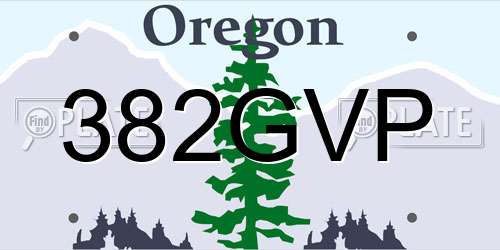 382GVP Oregon License Plate