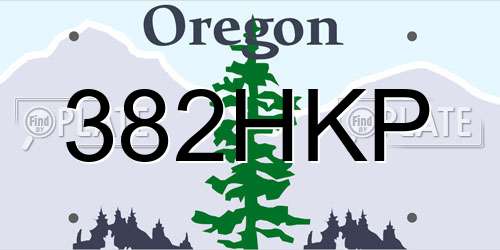 382HKP Oregon License Plate