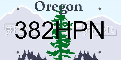 382HPN Oregon License Plate