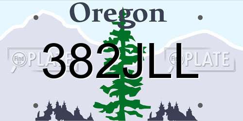 382JLL Oregon License Plate