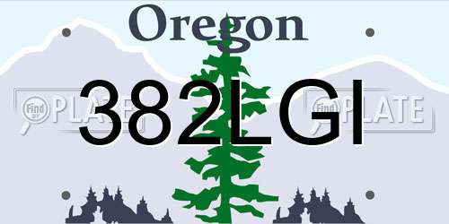 382LGI Oregon License Plate