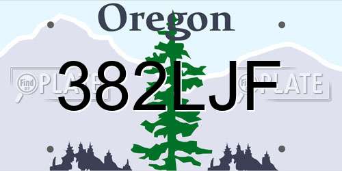 382LJF Oregon License Plate