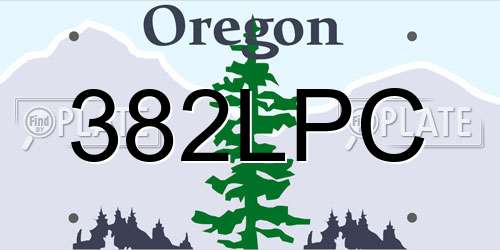 382LPC Oregon License Plate