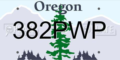 382PWP Oregon License Plate