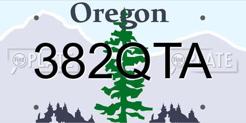 382QTA Oregon License Plate