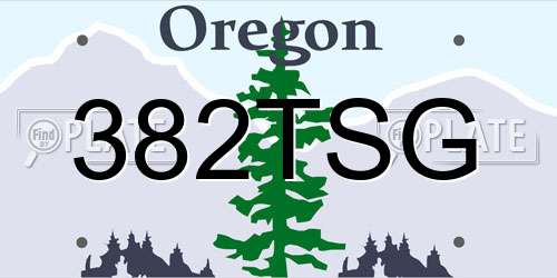 382TSG Oregon License Plate