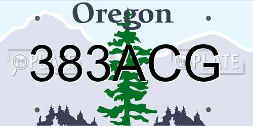 383ACG Oregon License Plate
