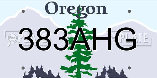 383AHG Oregon License Plate