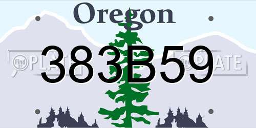 383B59 Oregon License Plate