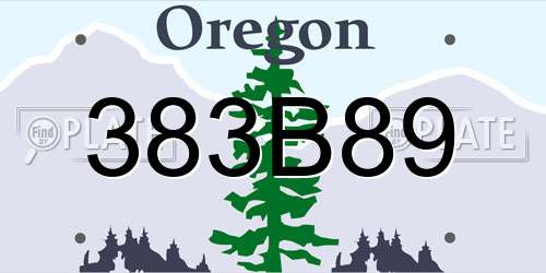 383B89 Oregon License Plate