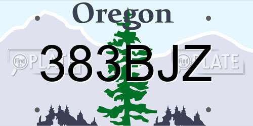 383BJZ Oregon License Plate