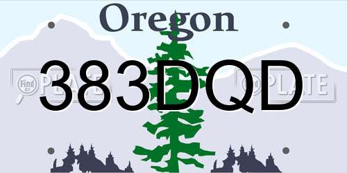 383DQD Oregon License Plate