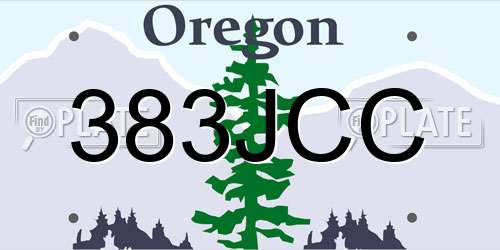 383JCC Oregon License Plate