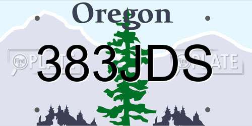 383JDS Oregon License Plate