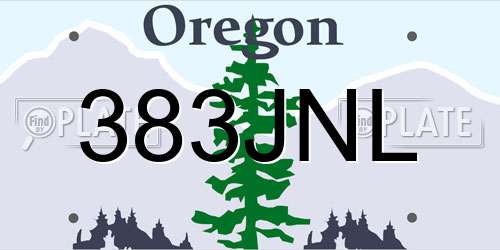 383JNL Oregon License Plate