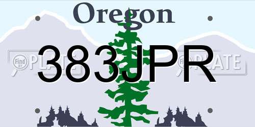 383JPR Oregon License Plate