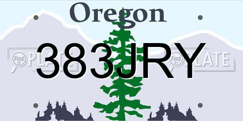 383JRY Oregon License Plate