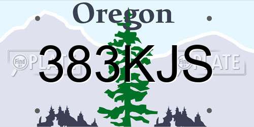 383KJS Oregon License Plate
