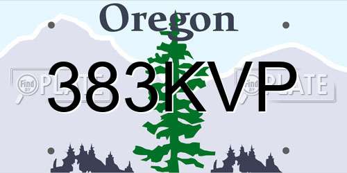 383KVP Oregon License Plate