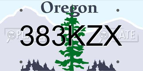383KZX Oregon License Plate