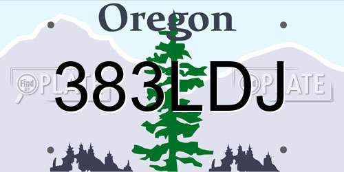 383LDJ Oregon License Plate