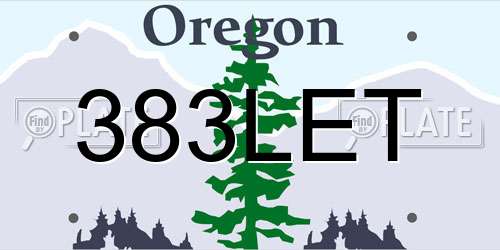 383LET Oregon License Plate