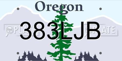 383LJB Oregon License Plate