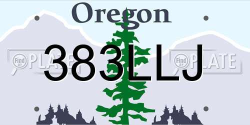 383LLJ Oregon License Plate