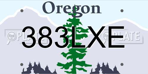 383LXE Oregon License Plate