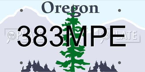 383MPE Oregon License Plate