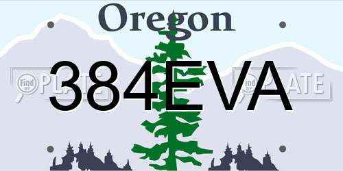 384EVA Oregon License Plate