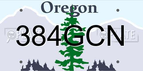 384GCN Oregon License Plate