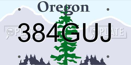 384GUJ Oregon License Plate