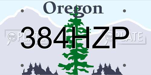 384HZP Oregon License Plate