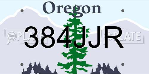 384JJR Oregon License Plate