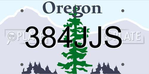 384JJS Oregon License Plate