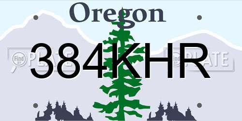 384KHR Oregon License Plate