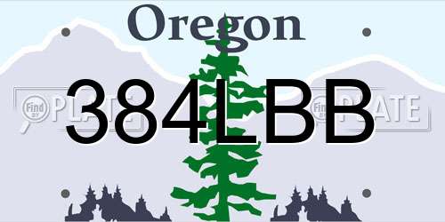 384LBB Oregon License Plate